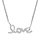 Collier en argent rhodi chane avec pendentif love orn d'oxydes blancs sertis - longueur 40cm + 4cm de rallonge