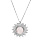Collier en argent rhodi chane avec pendentif soleil stylis et Quartz rose vritable 42+3cm