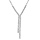 Collier en argent rhodi forme Y chane avec suite d'oxydes blancs sertis clos aux extrmits - longueur 46cm