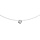 Collier en argent rhodi fil en nylon avec pendentif oxyde blanc solitaire de 3mm serti clos - longueur 41cm