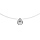 Collier en argent rhodi fil en nylon avec pendentif oxyde blanc en forme de goutte - longueur 40cm