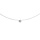 Collier en argent rhodi fil en nylon avec pendentif oxyde blanc solitaire de 3mm - longueur 42cm
