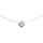 Collier en argent rhodié fil en nylon avec pendentif oxyde blanc solitaire de 7mm - longueur 42cm