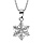 Collier en argent rhodi chane avec pendentif flocon de neige orn d'oxydes blancs sertis - longueur 42cm + 3cm de rallonge