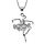 Collier en argent rhodi chane avec pendentif danseuse ballerine bras droits et tutu orn d'oxydes blancs sertis - longueur 42cm + 3cm de rallonge