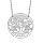 Collier en argent rhodi chane maille boules avec pendentif cercle avec arbre de vie  l'intrieur - longueur 42cm + 3cm de rallonge