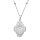 Collier en argent rhodi chane avec mdaille ovale 14mm perle toile 38+5cm