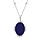 Collier en argent rhodi chane avec mdaille ovale 14mm perle pierre naturelle Lapis Lazulli 38+5cm