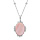 Collier en argent rhodi chane avec mdaille ovale 14mm perle pierre naturelle Nacre rose 38+5cm