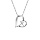 Collier en argent rhodi chane avec pendentif coeur et croix oxydes blancs 42+3cm