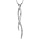 Collier en argent rhodi chane avec pendentif 2 brins en forme de vague, 1 lisse et l'autre orn d'oxydes blancs sertis - longueur 42cm + 3cm de rallonge