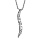 Collier en argent rhodi chane avec pendentif vague en oxydes blancs - longueur 40cm + 4cm de rallonge