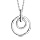 Collier en argent rhodi chane avec pendentif 1 anneau lisse et 1 anneau orn d'oxydes blancs  l'intrieur - longueur 45cm