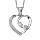 Collier en argent rhodi chane avec pendentif coeur vid avec boucle Love  l'intrieur et oxydes blancs sertis sur 1 ct - longueur 40cm + 5cm de rallonge