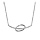 Collier en argent rhodi chane avec pendentif rail d'oxydes blancs superpos sur 1 ovale lisse et vid - longueur 40cm + 4cm de rallonge