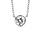 Collier en argent rhodi chane avec pendentif oxyde rond blanc diamtre 5mm serti clos - longueur 40cm + 4cm de rallonge