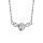 Collier en argent rhodi chane avec pendentif 3 oxydes blancs sertis clos, 2 petits et 1 gros au milieu - longueur 42cm + 5cm de rallonge