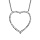 Collier en argent rhodi chane avec pendentif coeur fin ajour orn d'oxydes blancs - longueur 40cm + 4cm de rallonge