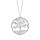 Collier en argent rhodié chaîne avec pendentif rond et arbre de vie de vie découpé à l'intérieur - longueur 42cm + 3cm de rallonge