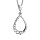 Collier en argent rhodi chane avec pendentif goutte vide avec 1 moiti lisse et l'autre orne d'oxydes blancs - longueur 42cm + 3cm de rallonge