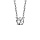Collier en argent rhodi chane avec pendentif oxyde blanc de 5mm serti 4 griffes - longueur 38cm + 4cm de rallonge