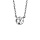 Collier en argent rhodi chane avec pendentif oxyde blanc de 5mm serti clos - longueur 38cm + 4cm de rallonge