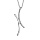 Collier en argent rhodi chane avec pendentif 2 courbes colles dont 1 lisse et l'autre orne d'oxydes blancs - longueur 40cm + 4cm de rallonge