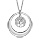 Collier en argent rhodi chane avec pendentif anneau prnom  graver avec arbre de vie ajour suspendu - longueur 40cm + 5cm de rallonge  graver 1 ou 2 prnoms