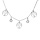 Collier argent rhodi 3 pampilles rondelles arbre de vie et 2 oxydes blancs sertis clos 40 + 5 cm