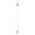 Collier en argent rhodi forme Y chane avec 2 oxydes blancs sertis clos - longueur 41cm + 5cm de rallonge