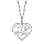 Collier en argent rhodi chane avec pendentif coeur ajour licorne 40+5cm