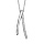 Collier en argent rhodi chane avec pendentif forme circonflexe avec 1 moiti lisse et 1 moiti orne d'oxydes blancs sertis - longueur 40cm + 4cm de rallonge