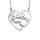 Collier en argent rhodi chane avec pendentif coeur vid dcoup Je t'aime maman - longueur 40cm + 5cm de rallonge