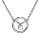 Collier en argent rhodi cercle 1 oxyde blanc serti pendant 38cm + 4cm