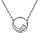 Collier en argent rhodi chane avec pendentif cercle oxydes blancs sertis 38cm + 4cm