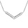 Collier en argent rhodi chane avec motif rectangulaire 40+5cm