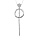Collier en argent rhodi chane en forme Y avec pendentif cercle oxydes blancs sertis et baguette pendante longueur 42+3cm