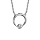 Collier en argent rhodi chane avec pendentif cercle 1 oxyde blanc serti clos 42cm