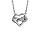 Collier en argent rhodi chane avec pendentif coeur et infini oxydes blancs sertis 42cm