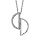Collier en argent rhodi avec pendentif 2 demi cercles vids oxydes blancs sertis longueur 40+4cm