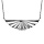 Collier en argent rhodi chane avec pendentif en ventail 40cm + 4cm