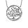 Collier en argent rhodi chane avec pendentif arbre de vie dans cercle orn d'oxydes blancs sertis - longueur 40+5cm