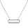Collier en argent rhodi chane avec pendentif rectangulaire arrondi et lisse 38,5+5cm