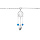 Chaîne de cheville argent rhodié pampille attrape rêve et perles bleues ciel 23+3cm