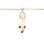 Chane de cheville en argent et dorure jaune pampille attrape rve et perles rouge 23+3cm
