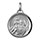 Pendentif mdaille en argent rhodi de Saint-Christophe en relief et bord brillant