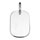 Pendentif en argent rhodié plaque G.I. arrondie à graver - dimensions 18m X 25,7mm - plaque fine