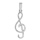 Pendentif en argent clef de sol