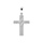 Pendentif croix en argent rhodi avec larges stries en travers