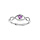 Bague en argent rhodi brins entrelacs avec Amethyste vritable et oxydes blancs sertis